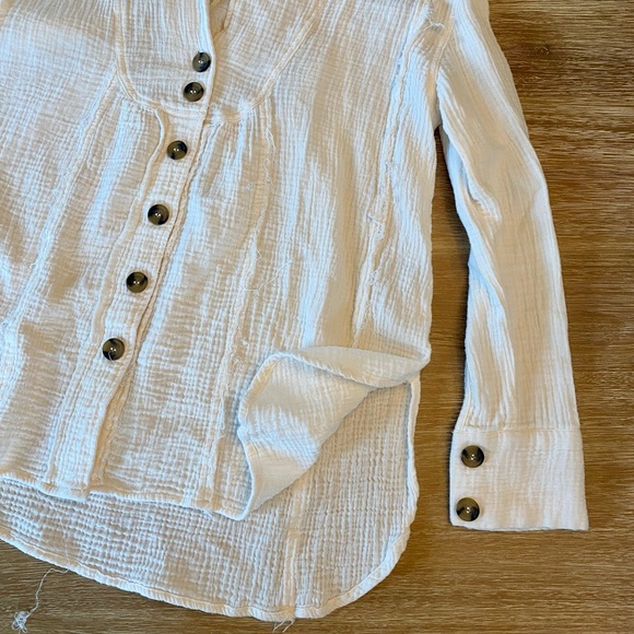 Free People Button Front Long Sleeve Tunic Top - Picture 5 of 14